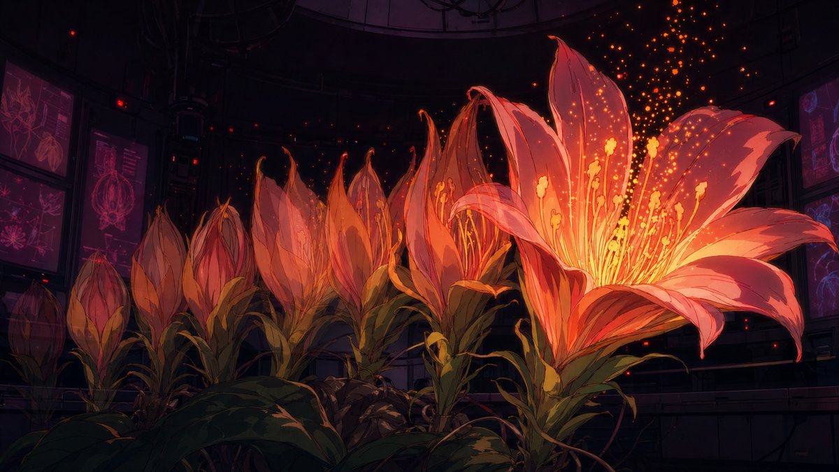 黑丝花卉延时视频